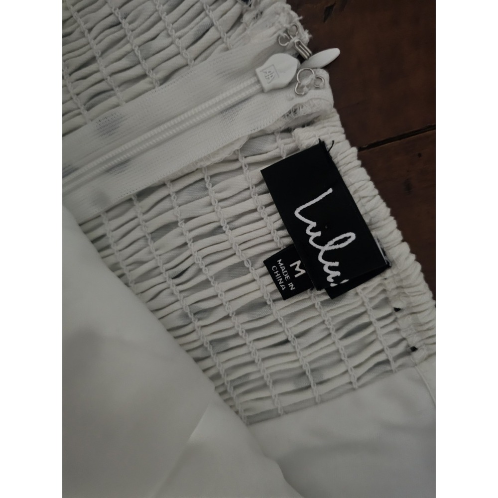 Lulus Mini Polkadot Dress Size Medium‎ Rockabilly Wht Blk Sweetheart Neckline - Picture 5 of 12